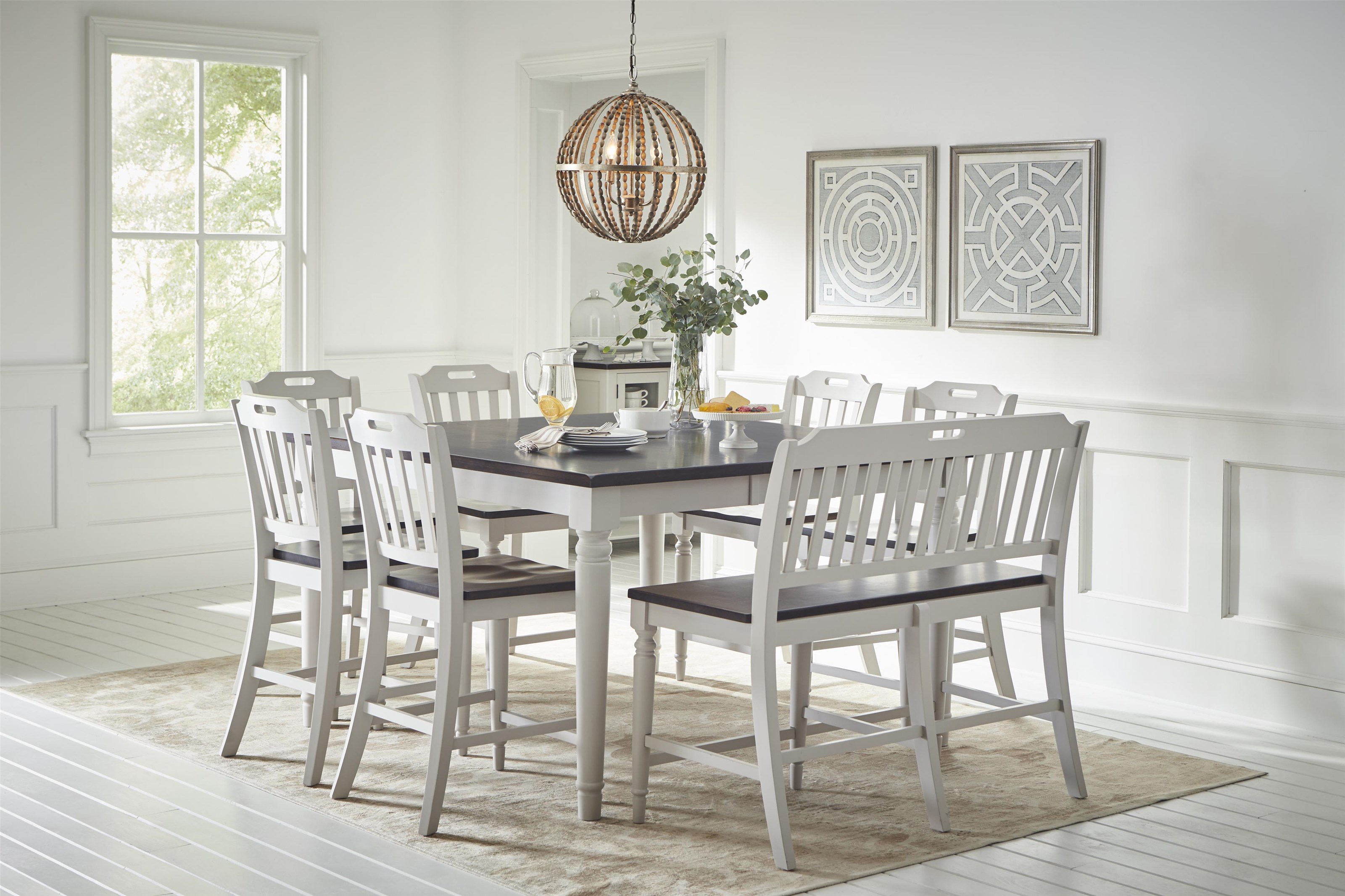 Counter height shop table seats 8